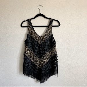 Lace + Fringe Tank